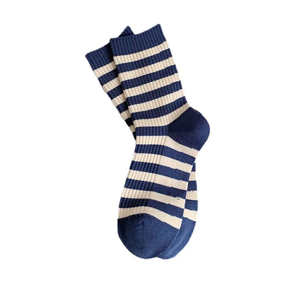 Strip Ribbed Socks