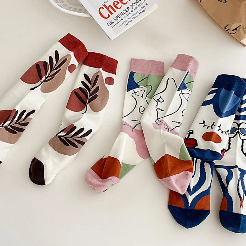 Pack de 5 calcetines artísticos de algodón