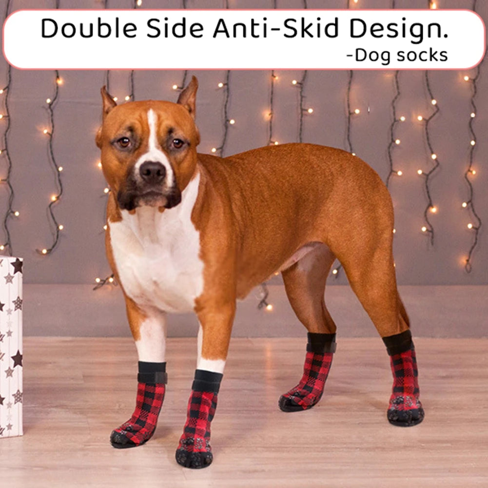 Chaussettes antidérapantes pour chien 4pcs