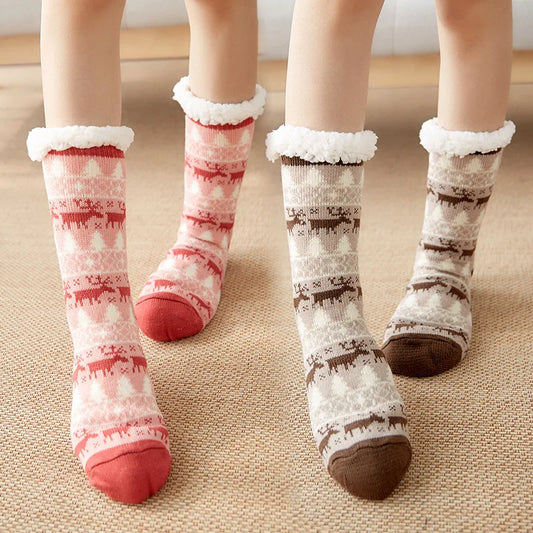 Christmas Fuzzy Fluffy Socks Anti Slip