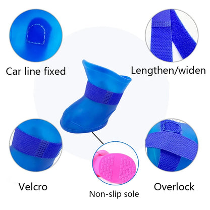 Zapato de lluvia de goma impermeable 4 piezas