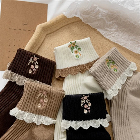 Calcetines de encaje con temática japonesa