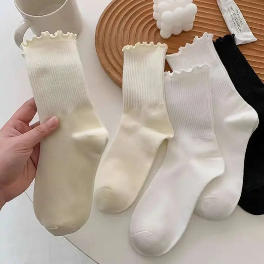 1/3/5 Pack Cotton Ruffles Ankle Socks