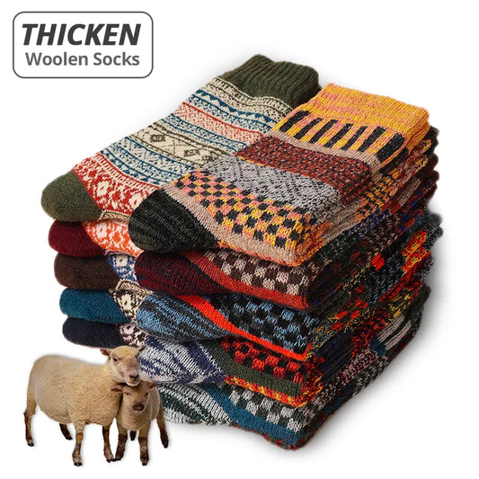5 PackFair Isle Wool Socks
