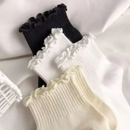 1/2/3 Pack Cotton Ruffles Socks